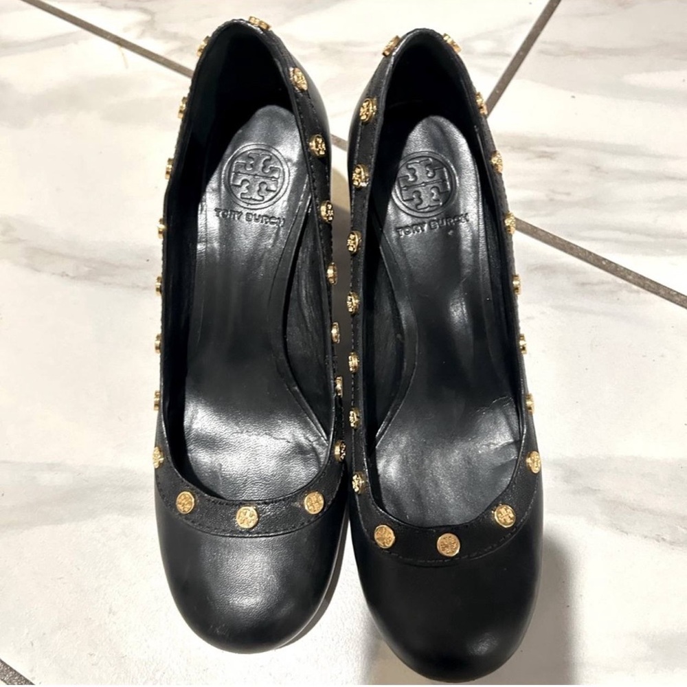 Tory Burch Leather Colorblock Pattern Pumps